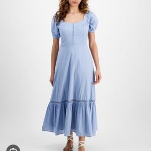 And Now This Women’s Cotton Corset-Look Max Clean Light Blue Chambray Size S